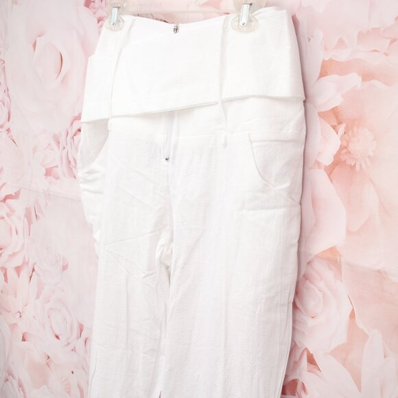 Noracora Belted Sash Ankle Pants Trousers Size Large White Regular Fit - Picture 8 of 8